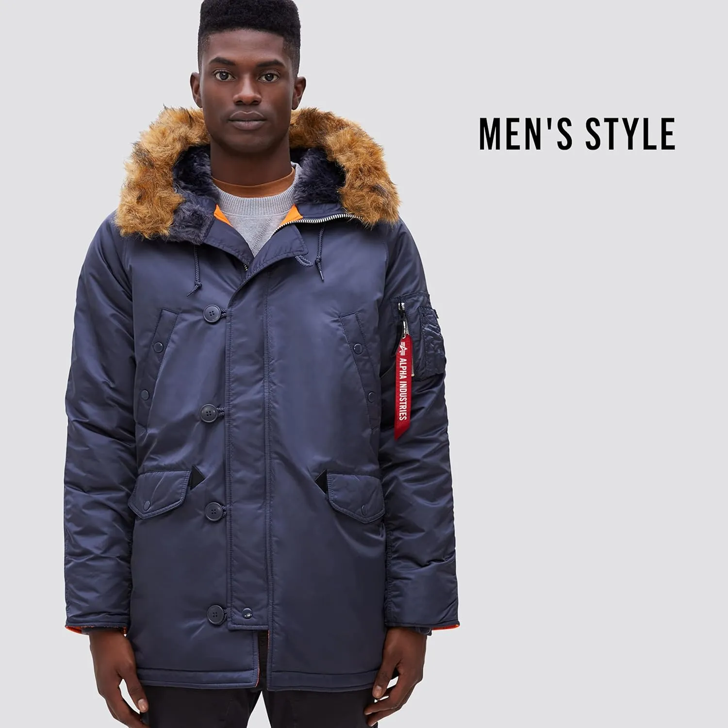 Alpha Industries N-3B Slim Fit Parka - Cold Weather Military Issue Parka