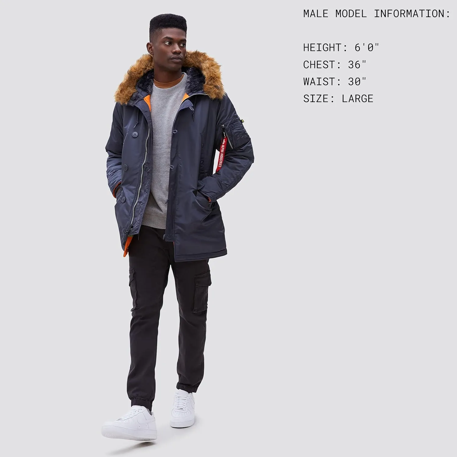 Alpha Industries N-3B Slim Fit Parka - Cold Weather Military Issue Parka