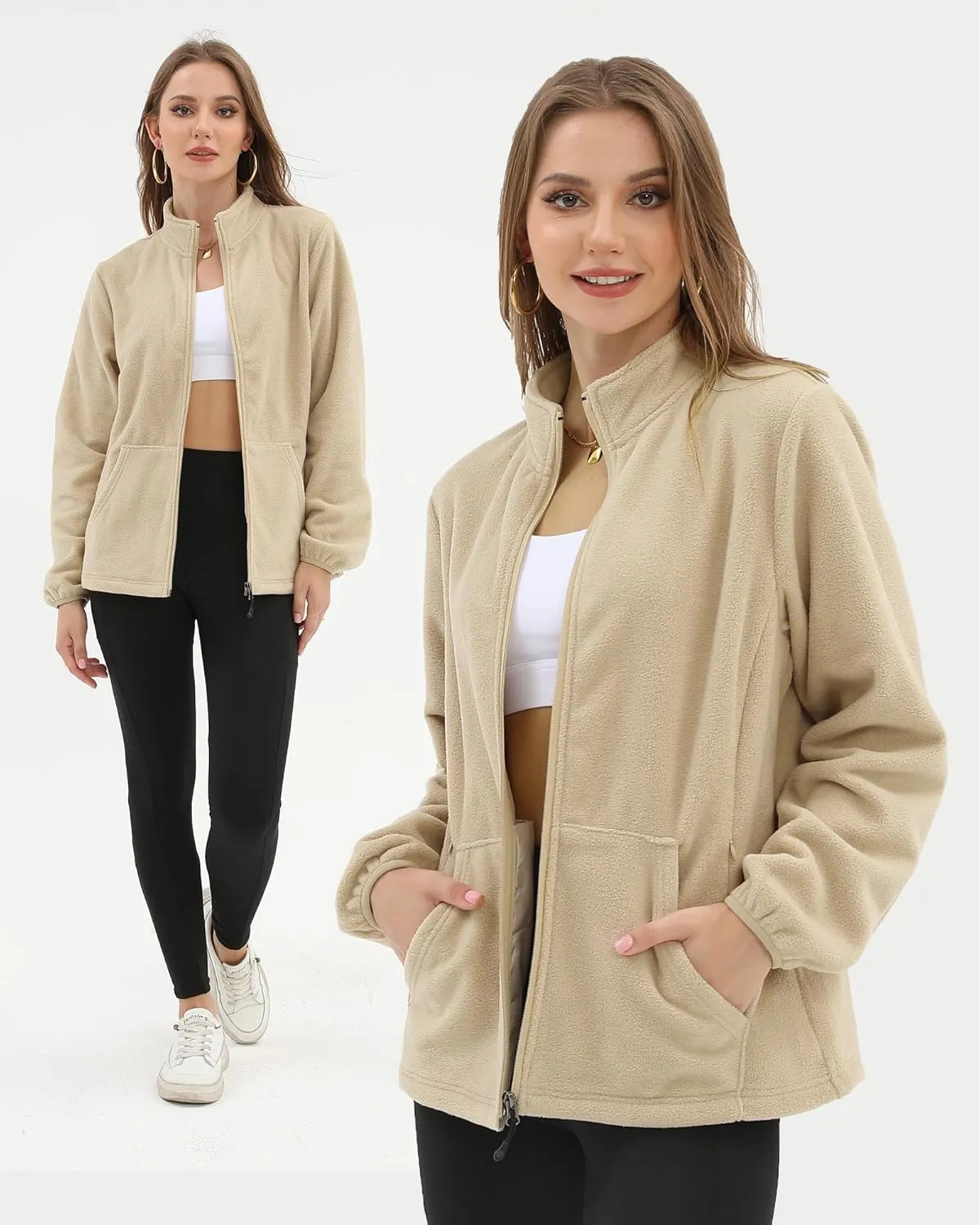 Argstar Women's Fleece Jacket with 6 Pockets (XS-2XL)
