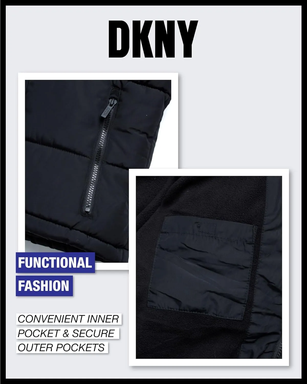 DKNY Boys' Winter Jacket - Insulated Quilted Puffer Parka Coat, Sherpa Lined Hood - Heavyweight Ski Jacket for Boys (4-20)
