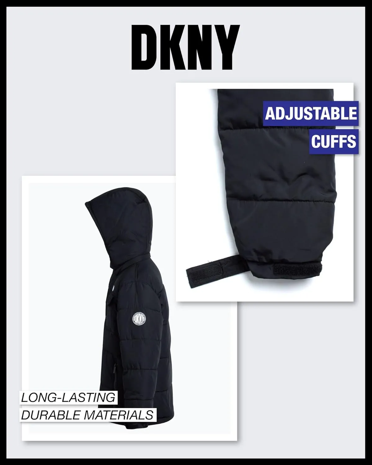 DKNY Boys' Winter Jacket - Insulated Quilted Puffer Parka Coat, Sherpa Lined Hood - Heavyweight Ski Jacket for Boys (4-20)