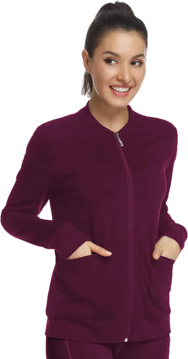 JEYONG Women's Zip Front Warm-Up Jacket