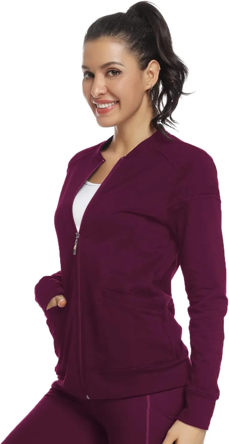 JEYONG Women's Zip Front Warm-Up Jacket