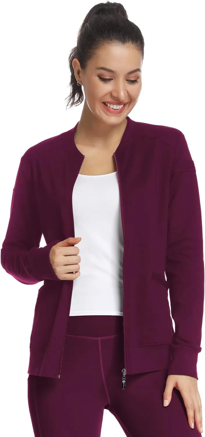 JEYONG Women's Zip Front Warm-Up Jacket