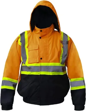 Just In Trend Premium High Visibility Hi Vis Waterproof Fleece lined Jacket/Parka with detachable hood