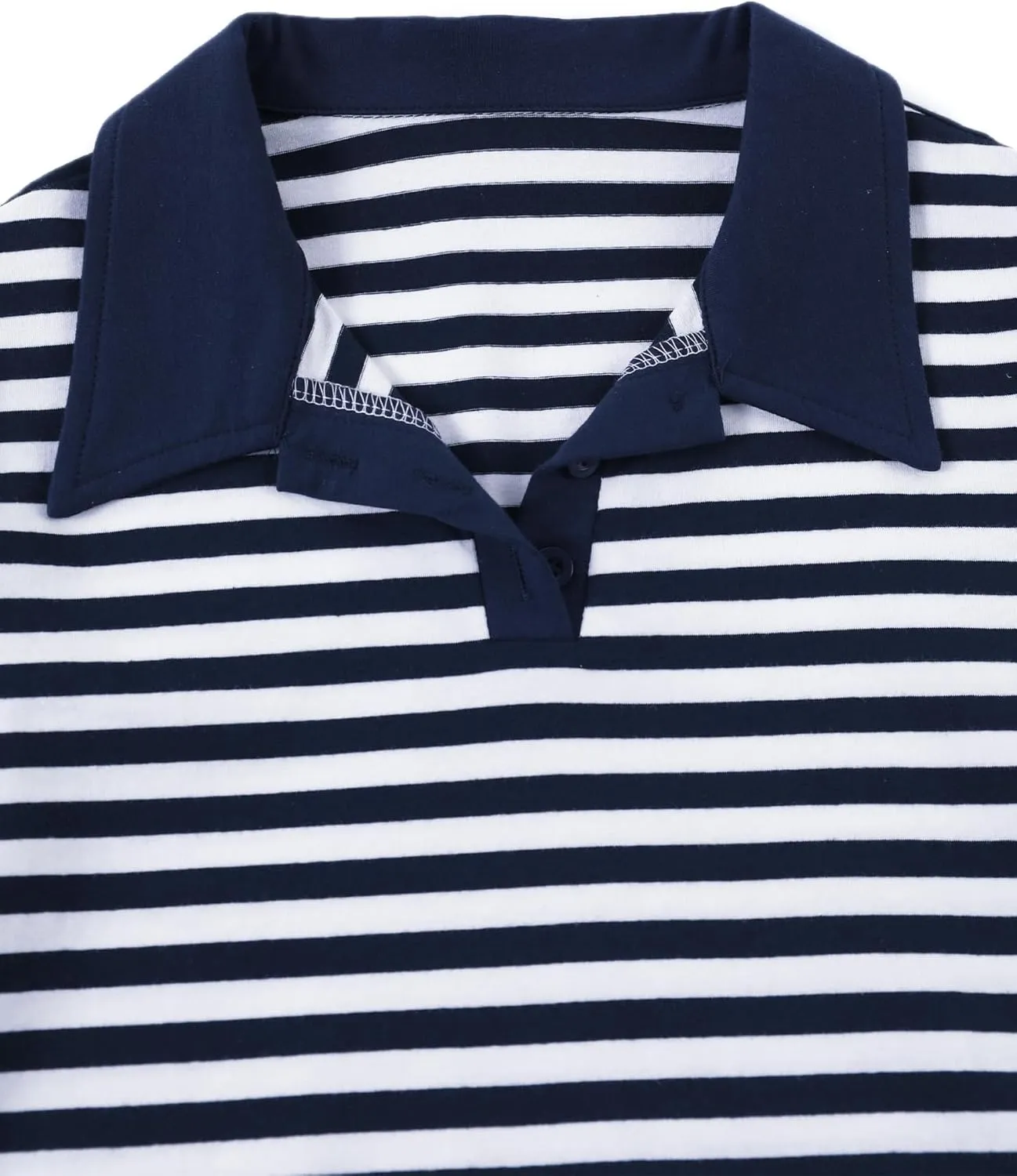 LilyCoco Women's Striped Shirt Short Sleeve Color Block Tops Notched Neck Summer Tee