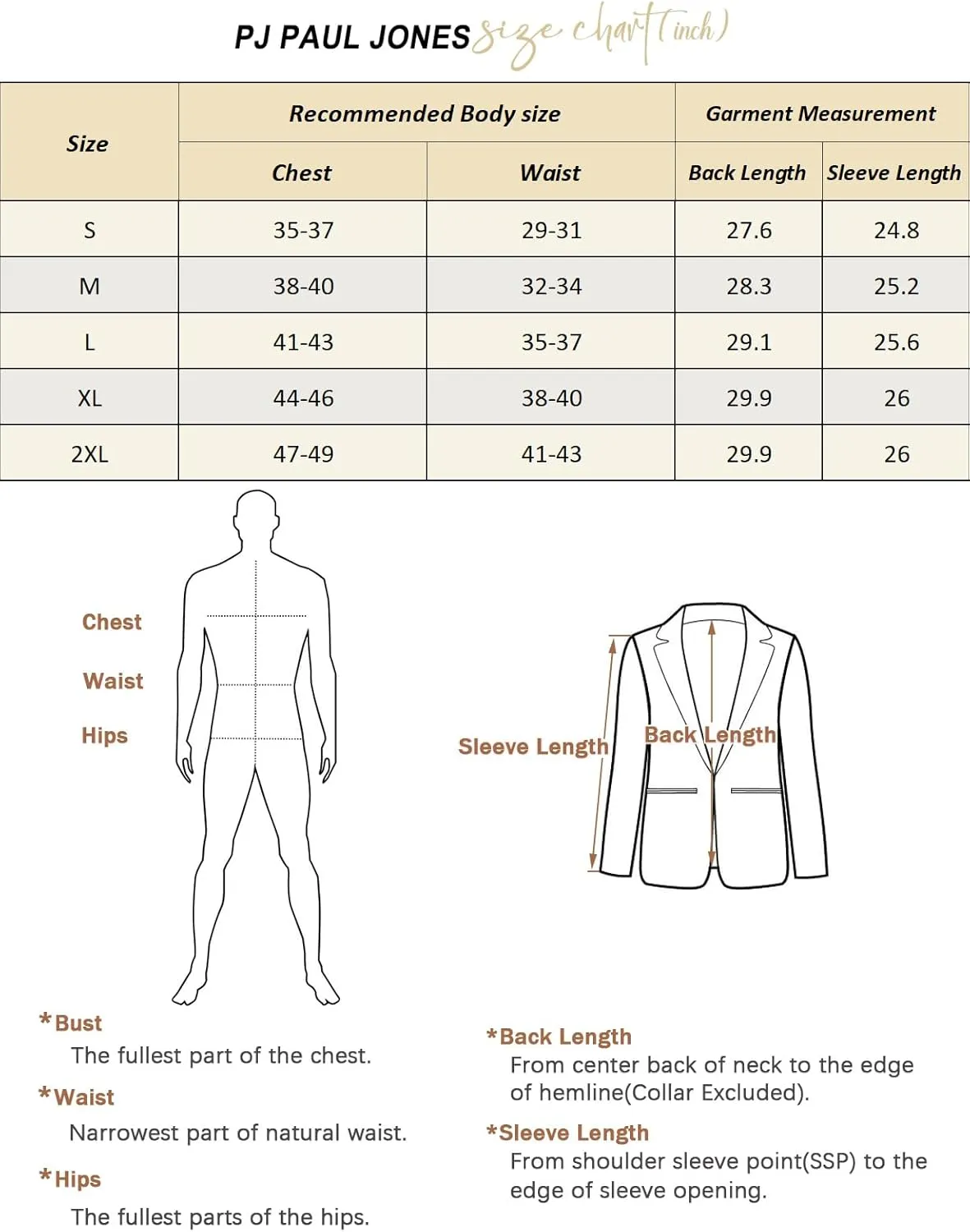 PJ PAUL JONES Mens Blazer Casual Cotton-Linen Sport Coat Lightweight 2 Button Unlined Suit Jackets