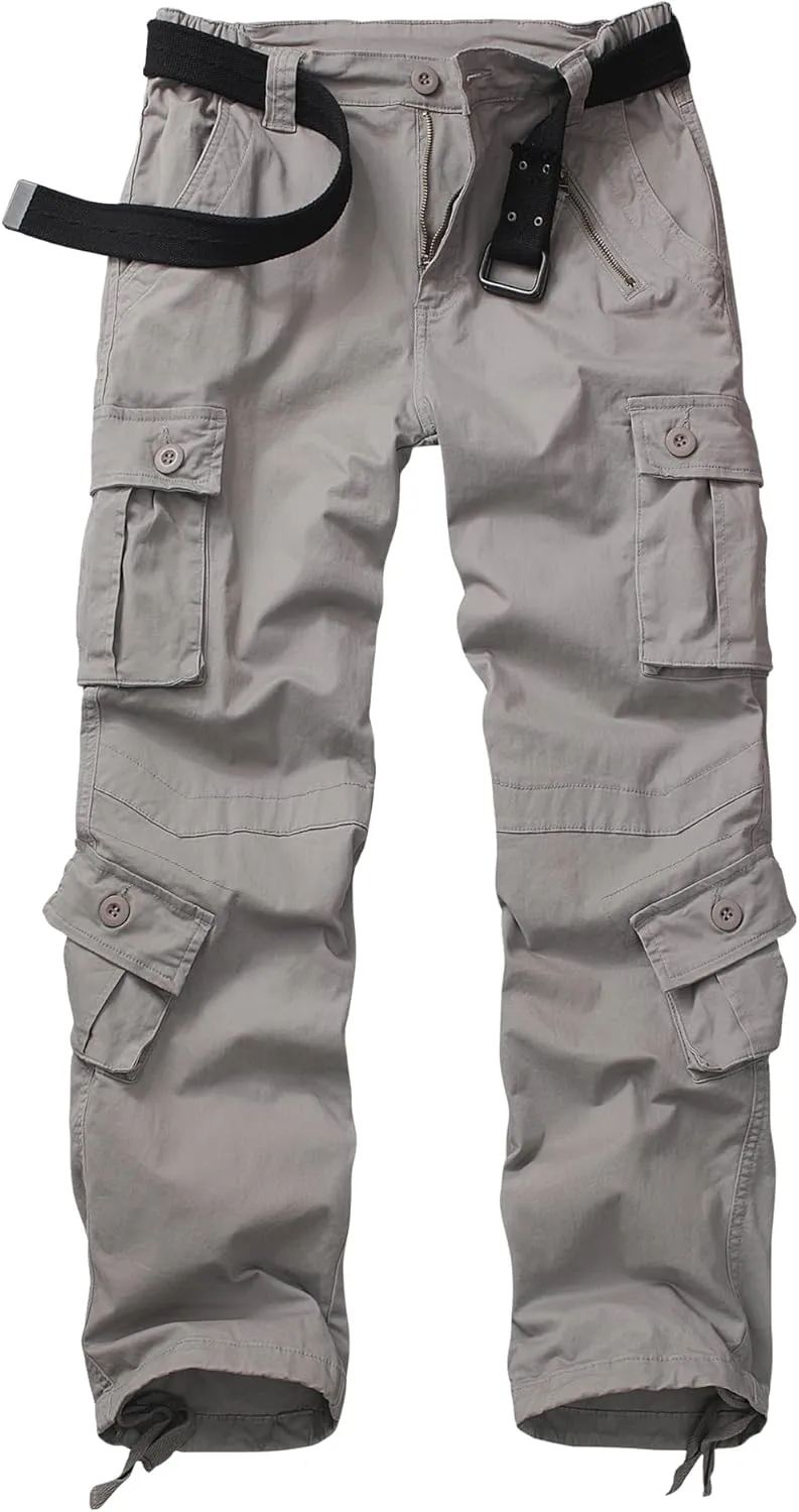 TRGPSG Women's Casual Combat Cargo Pants, Cotton Outdoor Camouflage Military Multi Pockets Work Pants