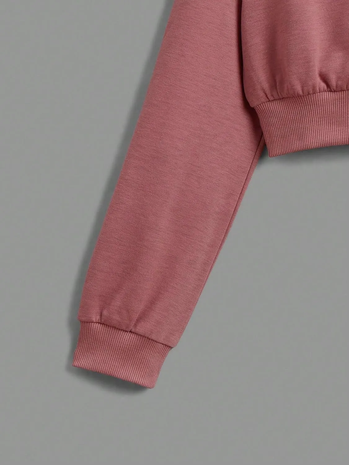 WDIRARA Girl's Zip Front Hoodie Pocket Casual Long Sleeve Sweatshirt Cropped Tops