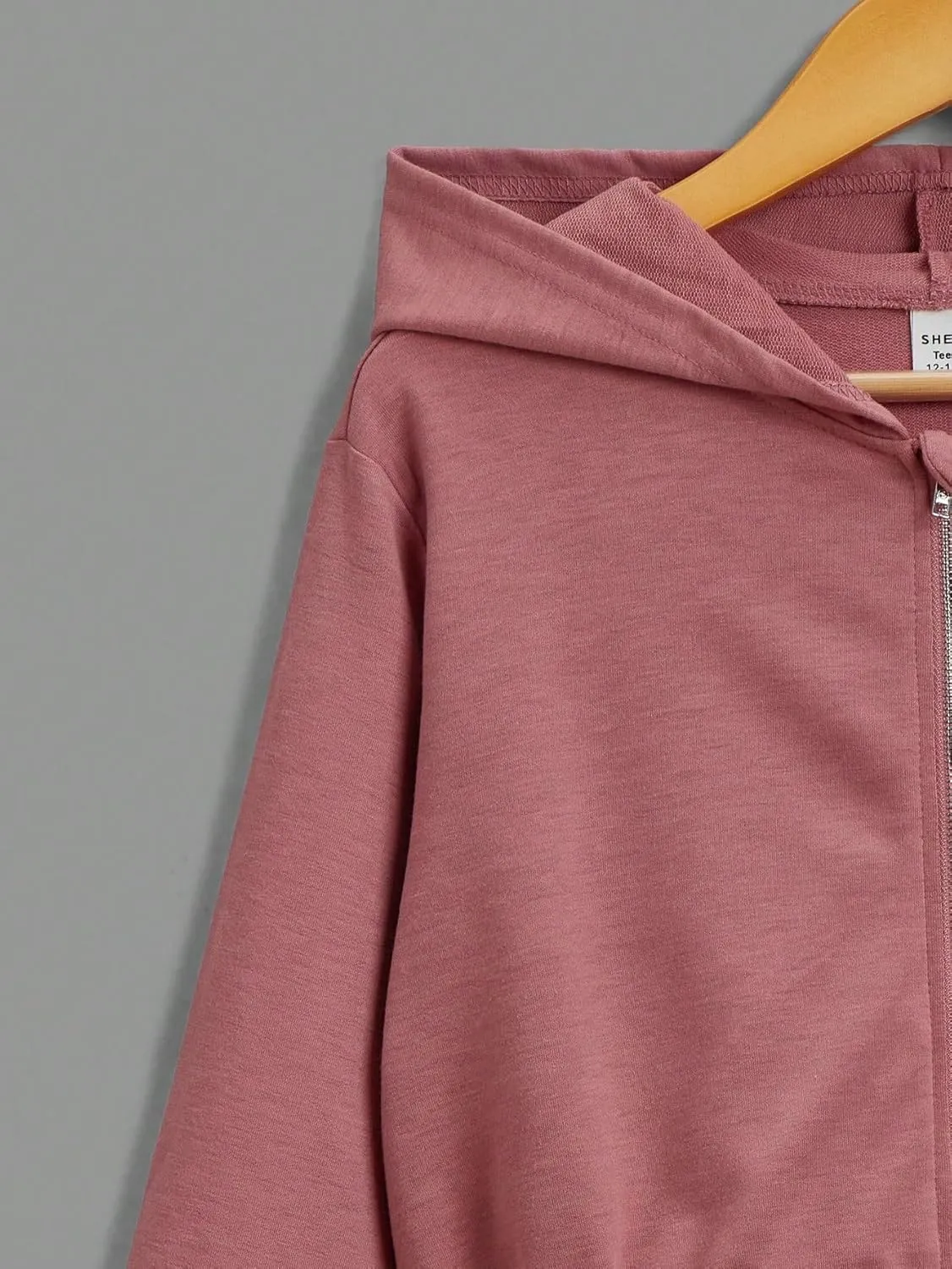 WDIRARA Girl's Zip Front Hoodie Pocket Casual Long Sleeve Sweatshirt Cropped Tops